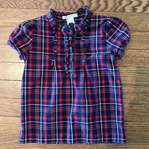 Gently worn girls Janie and Jack short sleeve Oxford shirt, size 5.